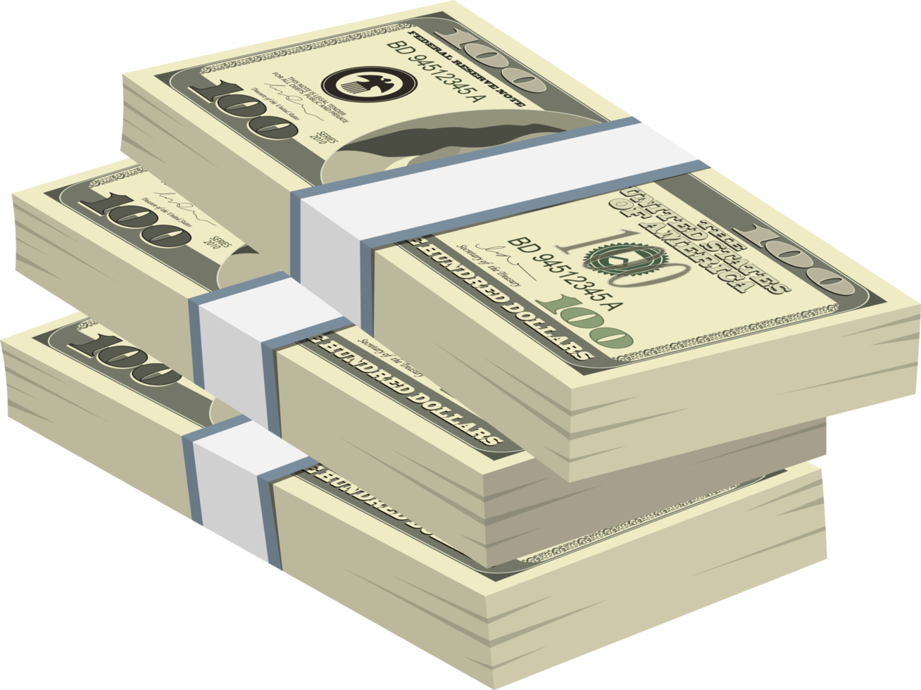 pack of dollars money clipart design illustration free png
